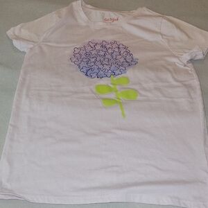 Cat & Jack White Tee with Purple and Green Floral Design